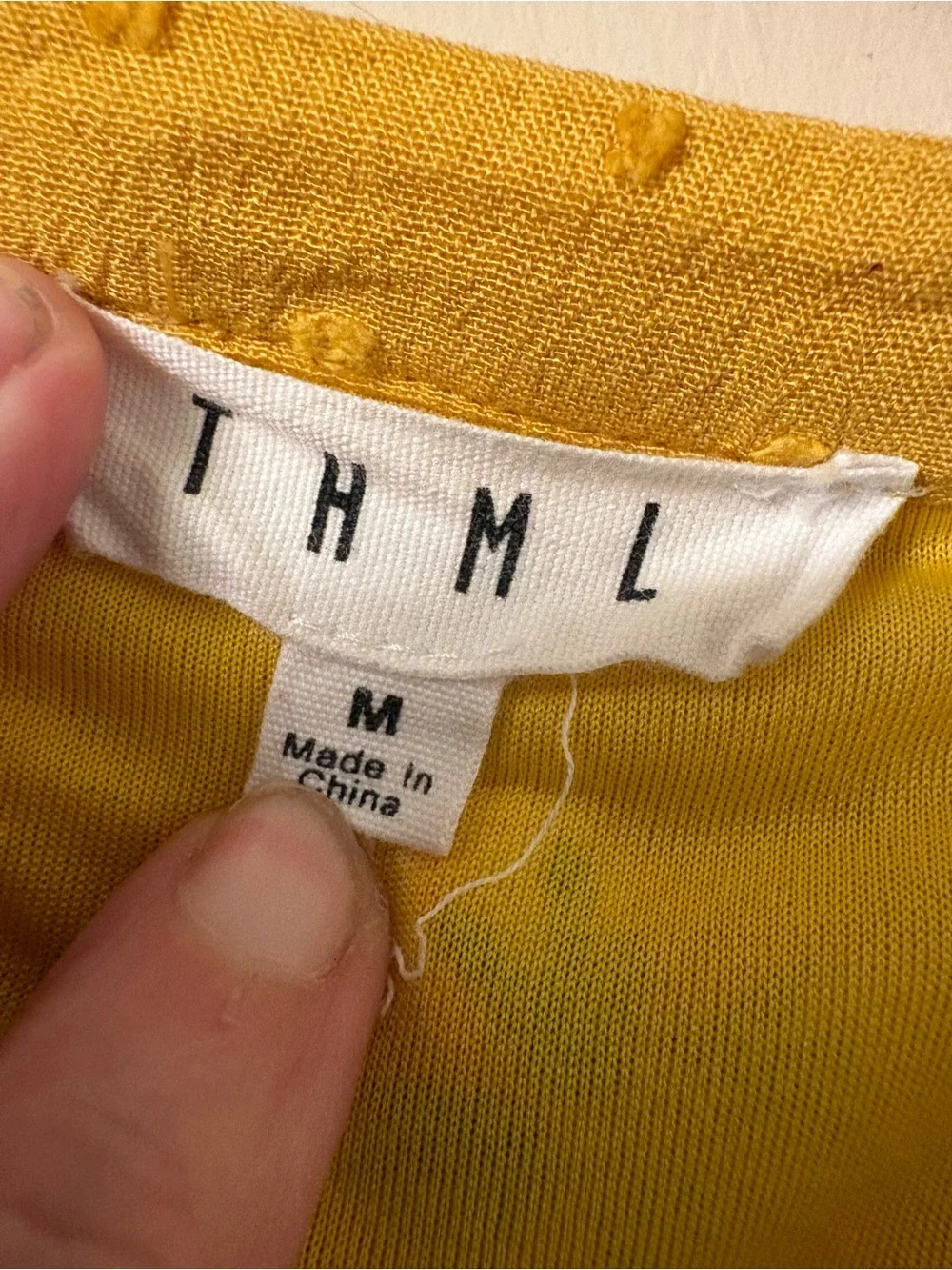 THML Mustard Yellow Embroidered Boho Top - Picture 3 of 5